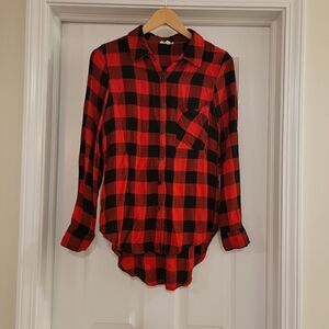 Rebellion buffalo plaid button down top size small